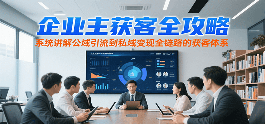 企业主获客全攻略，系统讲解公域引流到私域变现全链路的获客体系汇创网-网创项目_汇创网_中创网_福缘网_冒泡网_资源整合平台汇创网