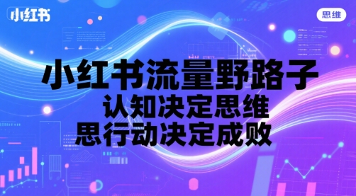 小红书流量野路子，认知决定思维，思维决定行动，行动决定成败汇创网-网创项目_汇创网_中创网_福缘网_冒泡网_资源整合平台汇创网
