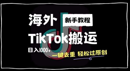 2024最新海外TikTok搬运玩法，一键去重轻松过原创，新手无经验也能日入1k【揭秘】汇创网-网创项目_汇创网_中创网_福缘网_冒泡网_资源整合平台汇创网