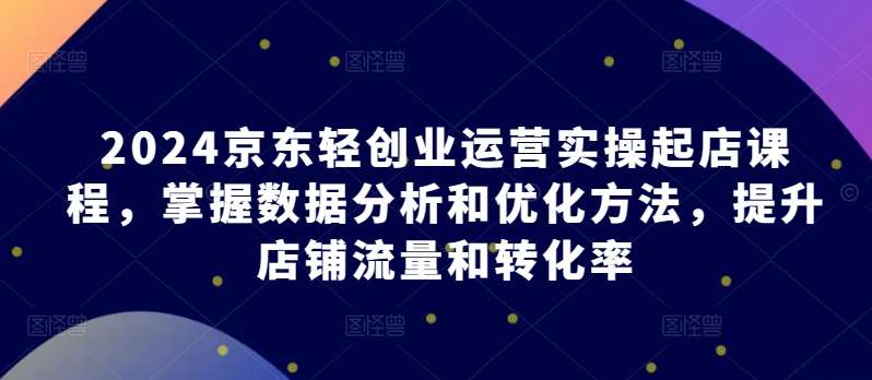 2024京东轻创业运营实操起店课程，掌握数据分析和优化方法，提升店铺流量和转化率汇创网-网创项目_汇创网_中创网_福缘网_冒泡网_资源整合平台汇创网