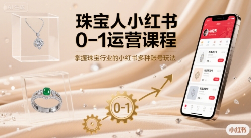 珠宝人小红书0-1运营课程，掌握珠宝行业的小红书多种账号玩法汇创网-网创项目_汇创网_中创网_福缘网_冒泡网_网创项目平台汇创网