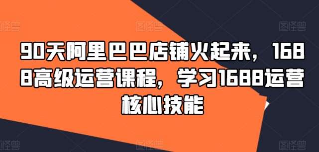 90天阿里巴巴店铺火起来，1688高级运营课程，学习1688运营核心技能汇创网-网创项目_汇创网_中创网_福缘网_冒泡网_资源整合平台汇创网