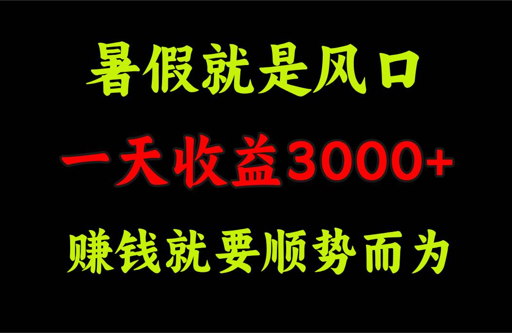 一天收益3000+ 赚钱就是顺势而为，暑假就是风口汇创网-网创项目_汇创网_中创网_福缘网_冒泡网_资源整合平台汇创网