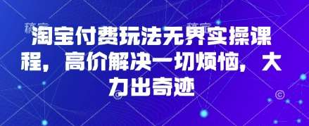 淘宝付费玩法无界实操课程，高价解决一切烦恼，大力出奇迹汇创网-网创项目_汇创网_中创网_福缘网_冒泡网_网创项目平台汇创网