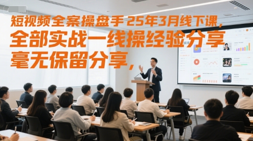 短视频全案操盘手25年3月线下课，全部实战一线操盘手经验分享，毫无保留分享，全是干货汇创网-网创项目_汇创网_中创网_福缘网_冒泡网_资源整合平台汇创网