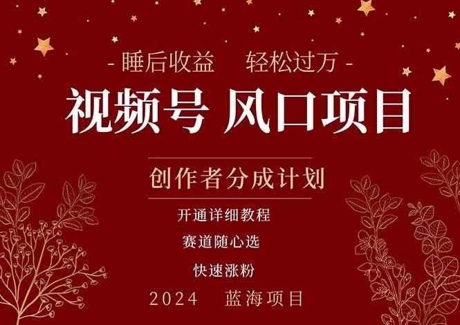 拥有睡眠收益的微信视频号大风口项目，轻松月入过万+，多赛道选择，可…汇创网-网创项目_汇创网_中创网_福缘网_冒泡网_资源整合平台汇创网