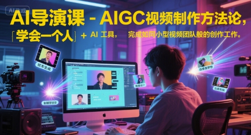 AI导演课-AIGC视频制作方法论，学会一个人+AI工具，完成如同小型视频团队般的创作工作，实现导演梦汇创网-网创项目_汇创网_中创网_福缘网_冒泡网_资源整合平台汇创网
