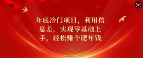 年底冷门项目，利用信息差，实现零基础上手，轻松赚个肥年钱【揭秘】汇创网-网创项目_汇创网_中创网_福缘网_冒泡网_网创项目平台汇创网