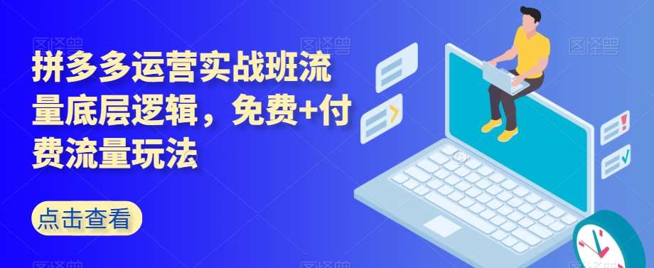 拼多多运营实战班流量底层逻辑，免费+付费流量玩法汇创网-网创项目_汇创网_中创网_福缘网_冒泡网_资源整合平台汇创网