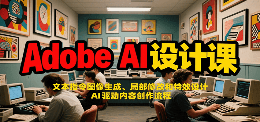 Adobe AI设计课：文本指令图像生成、局部修改和特效设计，AI驱动内容创作流程汇创网-网创项目_汇创网_中创网_福缘网_冒泡网_网创项目平台汇创网