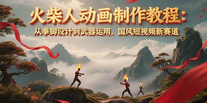 火柴人动画制作教程：从拳脚设计到武器运用，国风短视频新赛道汇创网-网创项目_汇创网_中创网_福缘网_冒泡网_资源整合平台汇创网