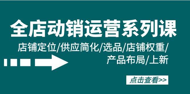 全店·动销运营系列课：店铺定位/供应简化/选品/店铺权重/产品布局/上新汇创网-网创项目_汇创网_中创网_福缘网_冒泡网_资源整合平台汇创网