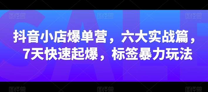 抖音小店爆单营，六大实战篇，7天快速起爆，标签暴力玩法汇创网-网创项目_汇创网_中创网_福缘网_冒泡网_资源整合平台汇创网