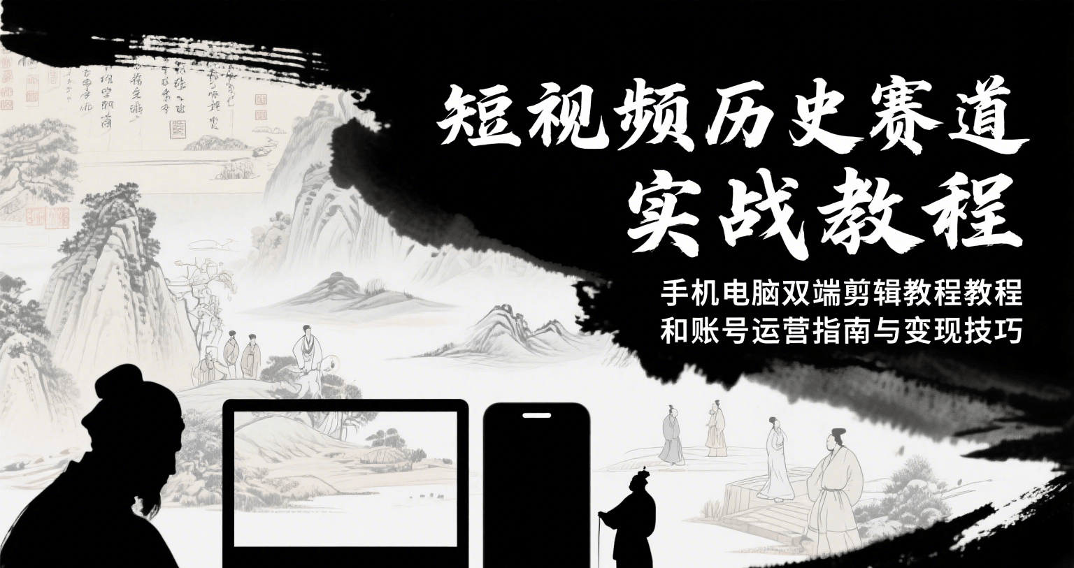 短视频历史赛道实战教程，手机电脑双端剪辑教程和账号运营指南与变现技巧汇创网-网创项目_汇创网_中创网_福缘网_冒泡网_资源整合平台汇创网