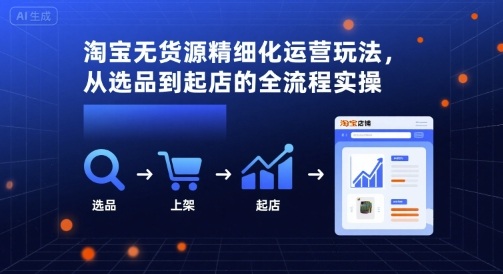 淘宝无货源精细化运营玩法，从选品到起店的全流程实操汇创网-网创项目_汇创网_中创网_福缘网_冒泡网_网创项目平台汇创网
