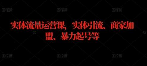 实体流量运营课，实体引流、商家加盟、暴力起号等汇创网-网创项目_汇创网_中创网_福缘网_冒泡网_资源整合平台汇创网