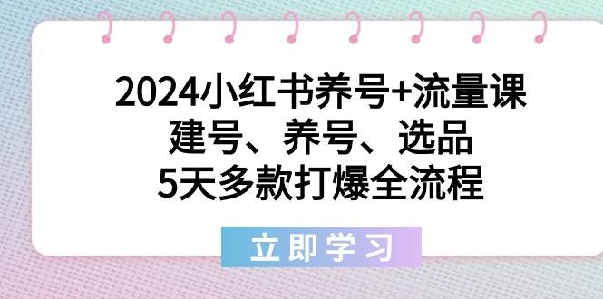 2024小红书养号+流量课：建号、养号、选品，5天多款打爆全流程汇创网-网创项目_汇创网_中创网_福缘网_冒泡网_资源整合平台汇创网
