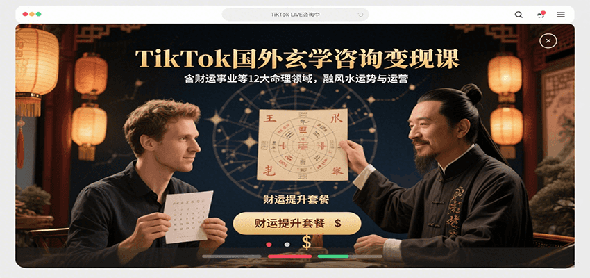 TikTok国外玄学咨询变现课，含财运事业等12大命理领域，融风水运势与运营汇创网-网创项目_汇创网_中创网_福缘网_冒泡网_资源整合平台汇创网