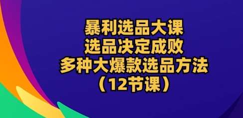 暴利选品大课：选品决定成败，教你多种大爆款选品方法(12节课)汇创网-网创项目_汇创网_中创网_福缘网_冒泡网_资源整合平台汇创网