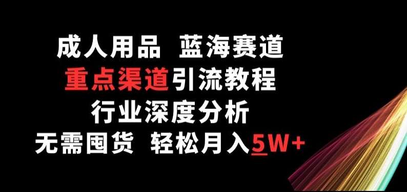 成人用品，蓝海赛道，重点渠道引流教程，行业深度分析，无需囤货，轻松月入5W+【揭秘】汇创网-网创项目_汇创网_中创网_福缘网_冒泡网_资源整合平台汇创网