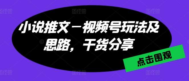 小说推文—视频号玩法及思路，干货分享汇创网-网创项目_汇创网_中创网_福缘网_冒泡网_资源整合平台汇创网
