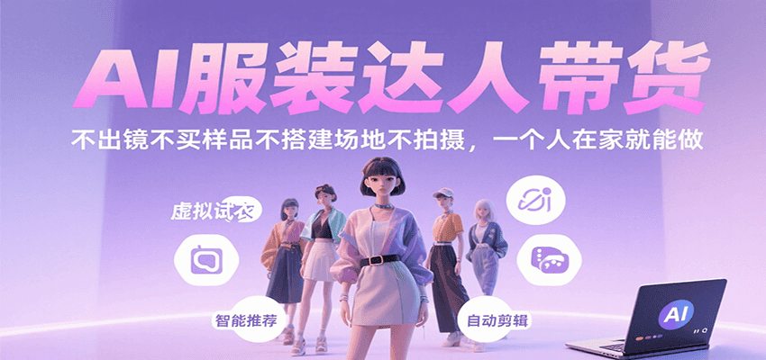 AI服装达人带货，不出镜不买样品不搭建场地不拍摄，一个人在家就能做汇创网-网创项目_汇创网_中创网_福缘网_冒泡网_网创项目平台汇创网