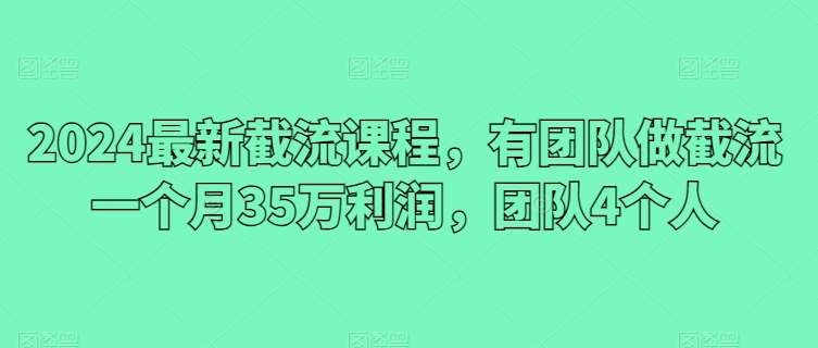 2024最新截流课程，有团队做截流一个月35万利润，团队4个人汇创网-网创项目_汇创网_中创网_福缘网_冒泡网_资源整合平台汇创网