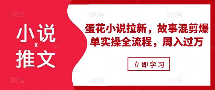 小说推文之蛋花小说拉新，故事混剪爆单实操全流程，周入过万汇创网-网创项目_汇创网_中创网_福缘网_冒泡网_资源整合平台汇创网