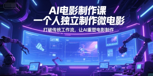 AI电影制作课，一个人独立制作微电影，打破传统工作流，让AI重塑电影制作汇创网-网创项目_汇创网_中创网_福缘网_冒泡网_资源整合平台汇创网
