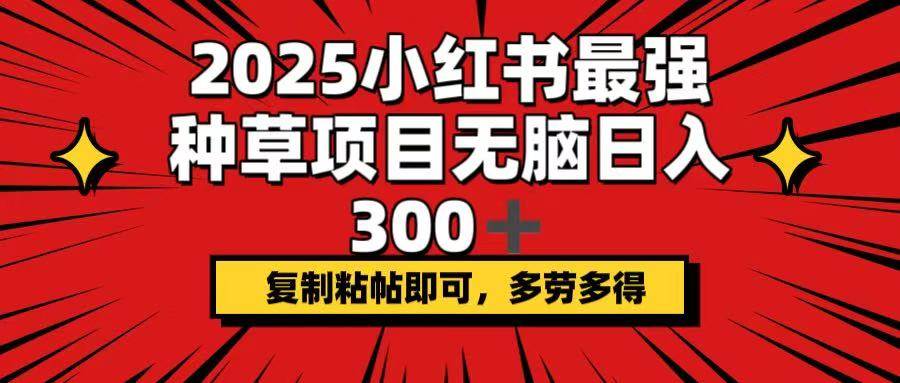 （14375期）2025小红书最强种草项目，无脑日入300+，复制粘帖即可，多劳多得汇创网-网创项目_汇创网_中创网_福缘网_冒泡网_资源整合平台汇创网