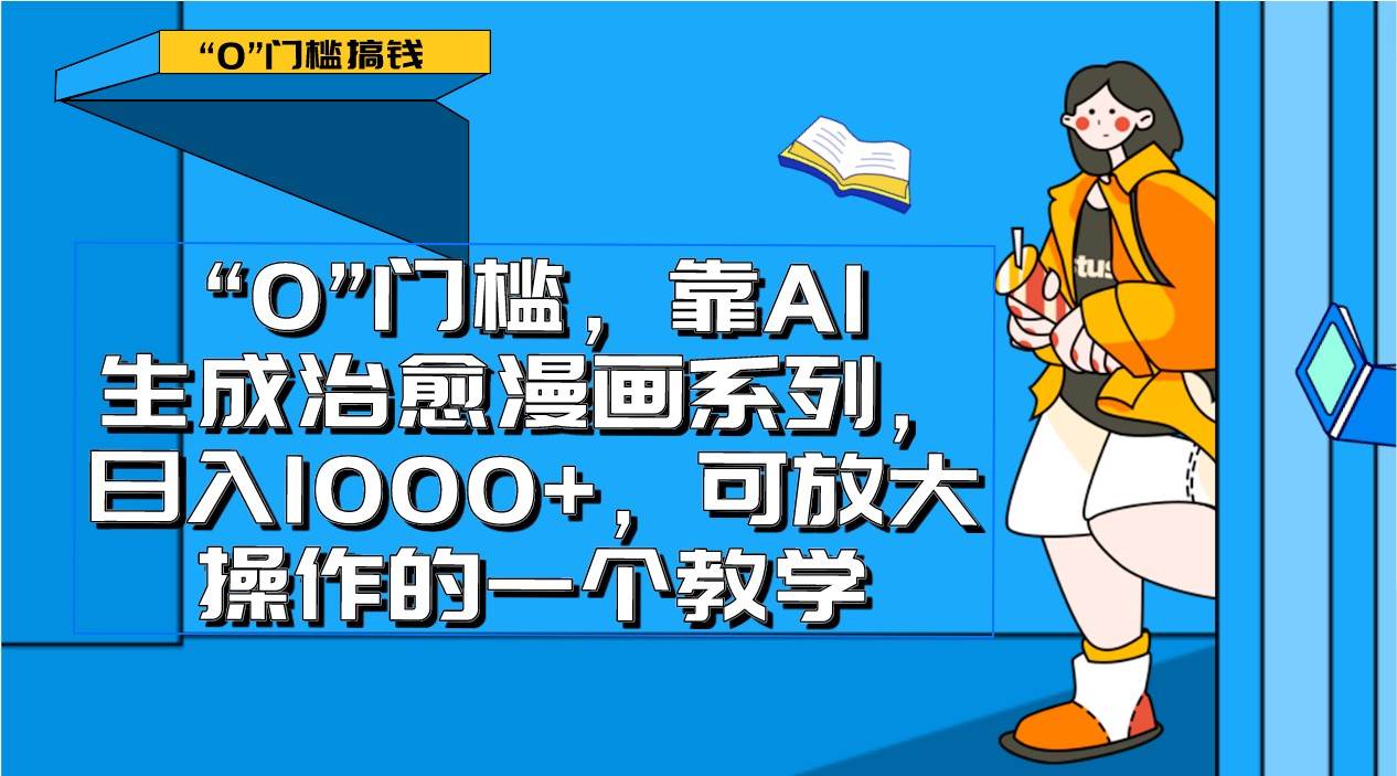 0门槛，靠AI生成治愈漫画系列，日入1000+，可放大操作的一个教学汇创网-网创项目_汇创网_中创网_福缘网_冒泡网_资源整合平台汇创网