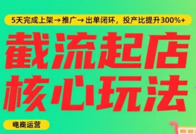 淘宝截流快速起店玩法，掌握暴力快速起店的流程，5天完成上架-推广-出单闭环汇创网-网创项目_汇创网_中创网_福缘网_冒泡网_网创项目平台汇创网