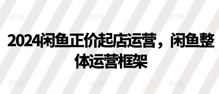 2024闲鱼正价起店运营，闲鱼整体运营框架汇创网-网创项目_汇创网_中创网_福缘网_冒泡网_资源整合平台汇创网