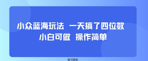 小众蓝海玩法 一天搞了四位数 小白可做 操作简单汇创网-网创项目_汇创网_中创网_福缘网_冒泡网_网创项目平台汇创网
