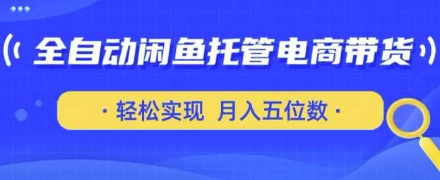 全自动闲鱼托管式电商带货，只需一部安卓手机和一个闲鱼号，轻松实现月入五位数【揭秘】汇创网-网创项目_汇创网_中创网_福缘网_冒泡网_网创项目平台汇创网
