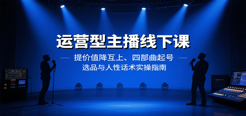 运营型主播线下课：提价值降互上、四部曲起号、选品与人性话术实操指南汇创网-网创项目_汇创网_中创网_福缘网_冒泡网_网创项目平台汇创网