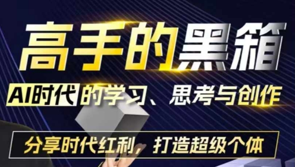 高手的黑箱：AI时代学习、思考与创作-分红时代红利，打造超级个体汇创网-网创项目_汇创网_中创网_福缘网_冒泡网_资源整合平台汇创网