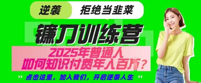 【网创项目终点站-镰刀训练营超级IP合伙人】25年普通人如何通过知识付费实现逆袭【揭秘】汇创网-网创项目_汇创网_中创网_福缘网_冒泡网_资源整合平台汇创网