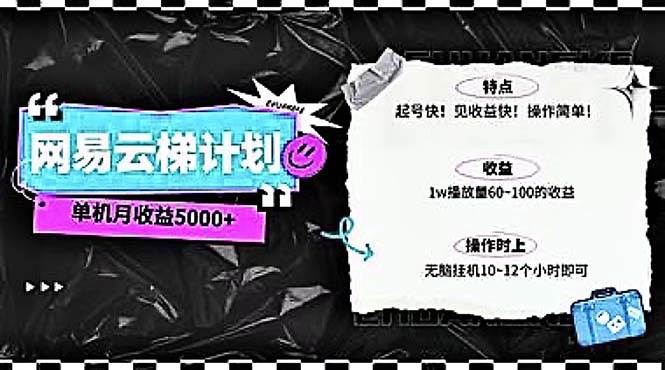 2024网易云云梯计划 单机日300+ 无脑月入5000+汇创网-网创项目_汇创网_中创网_福缘网_冒泡网_网创项目平台汇创网