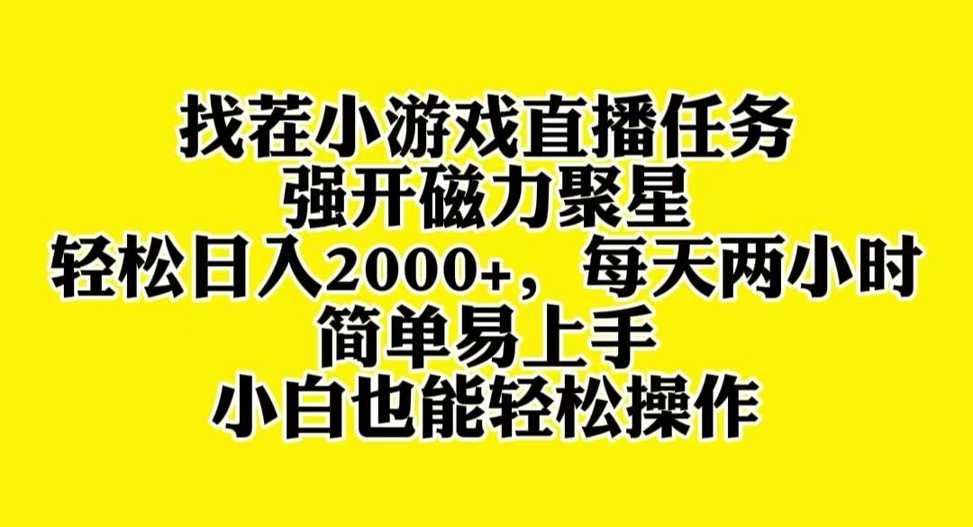 找茬小游戏直播，强开磁力聚星，轻松日入2000+，小白也能轻松上手汇创网-网创项目_汇创网_中创网_福缘网_冒泡网_网创项目平台汇创网