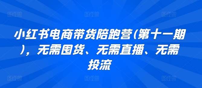 小红书电商带货陪跑营(第十一期)，无需囤货、无需直播、无需投流汇创网-网创项目_汇创网_中创网_福缘网_冒泡网_资源整合平台汇创网