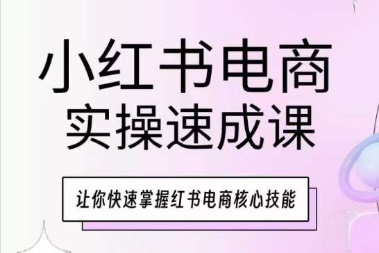 小红书电商实操速成课，让你快速掌握红书电商核心技能汇创网-网创项目_汇创网_中创网_福缘网_冒泡网_网创项目平台汇创网