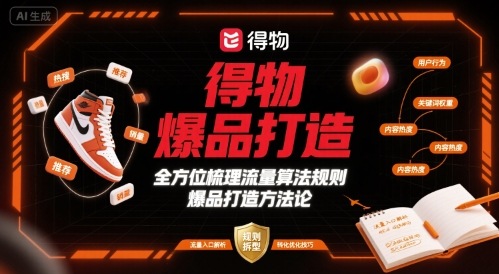 得物爆品打造，全方位梳理得物流量算法规则爆品打造规则汇创网-网创项目_汇创网_中创网_福缘网_冒泡网_网创项目平台汇创网