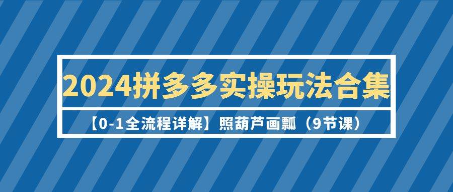 2024拼多多实操玩法合集【0-1全流程详解】照葫芦画瓢（9节课）汇创网-网创项目_汇创网_中创网_福缘网_冒泡网_资源整合平台汇创网