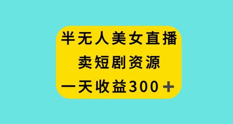 半无人美女直播，卖短剧资源，一天收益300+【揭秘】汇创网-网创项目_汇创网_中创网_福缘网_冒泡网_资源整合平台汇创网