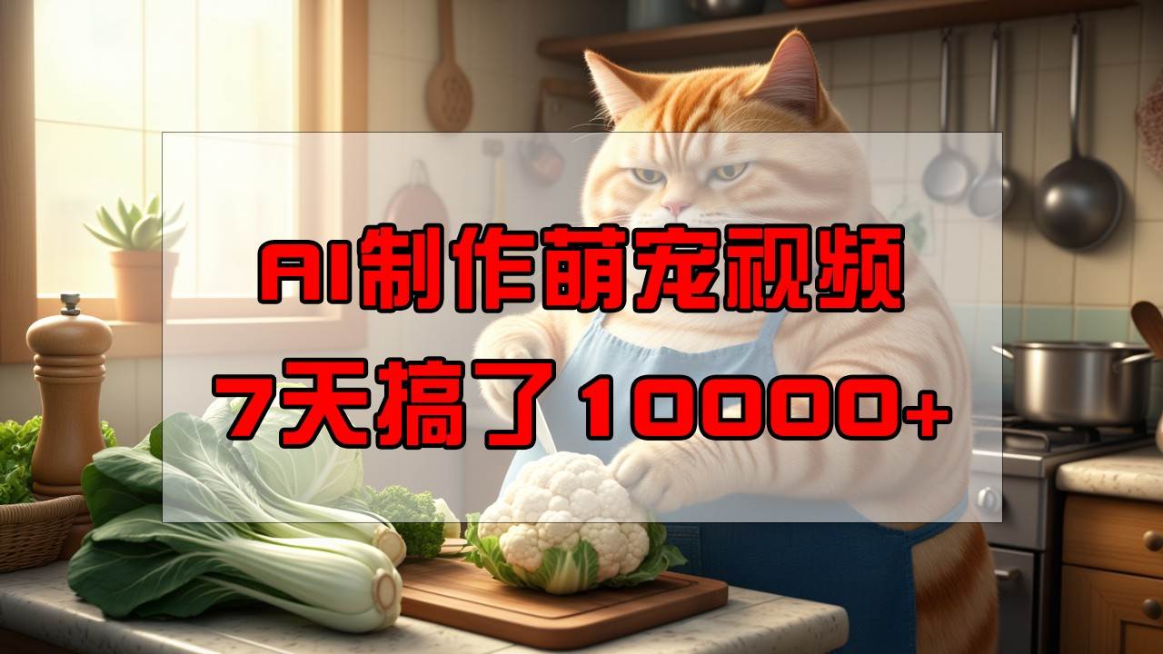 靠AI制作萌宠视频，7天搞了1万+，操作简单门槛低，有手机就行汇创网-网创项目_汇创网_中创网_福缘网_冒泡网_资源整合平台汇创网