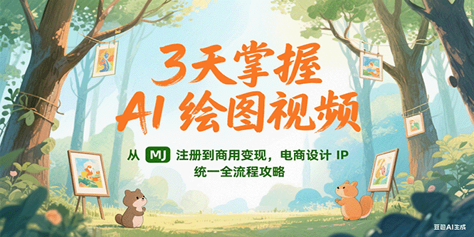 3天掌握AI绘图视频，从MJ 注册到商用变现，电商设计IP统一全流程攻略汇创网-网创项目_汇创网_中创网_福缘网_冒泡网_资源整合平台汇创网