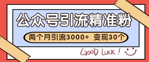 公众号精准粉引流玩法，2个月3000+精准粉，变现30个W【揭秘】汇创网-网创项目_汇创网_中创网_福缘网_冒泡网_网创项目平台汇创网