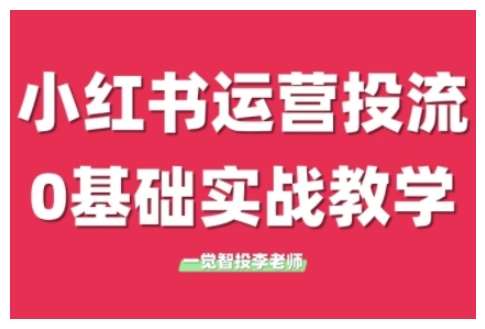 小红书运营投流，小红书广告投放从0到1的实战课，学完即可开始投放汇创网-网创项目_汇创网_中创网_福缘网_冒泡网_网创项目平台汇创网