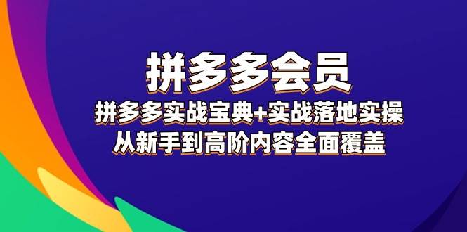拼多多 会员，拼多多实战宝典+实战落地实操，从新手到高阶内容全面覆盖汇创网-网创项目_汇创网_中创网_福缘网_冒泡网_资源整合平台汇创网